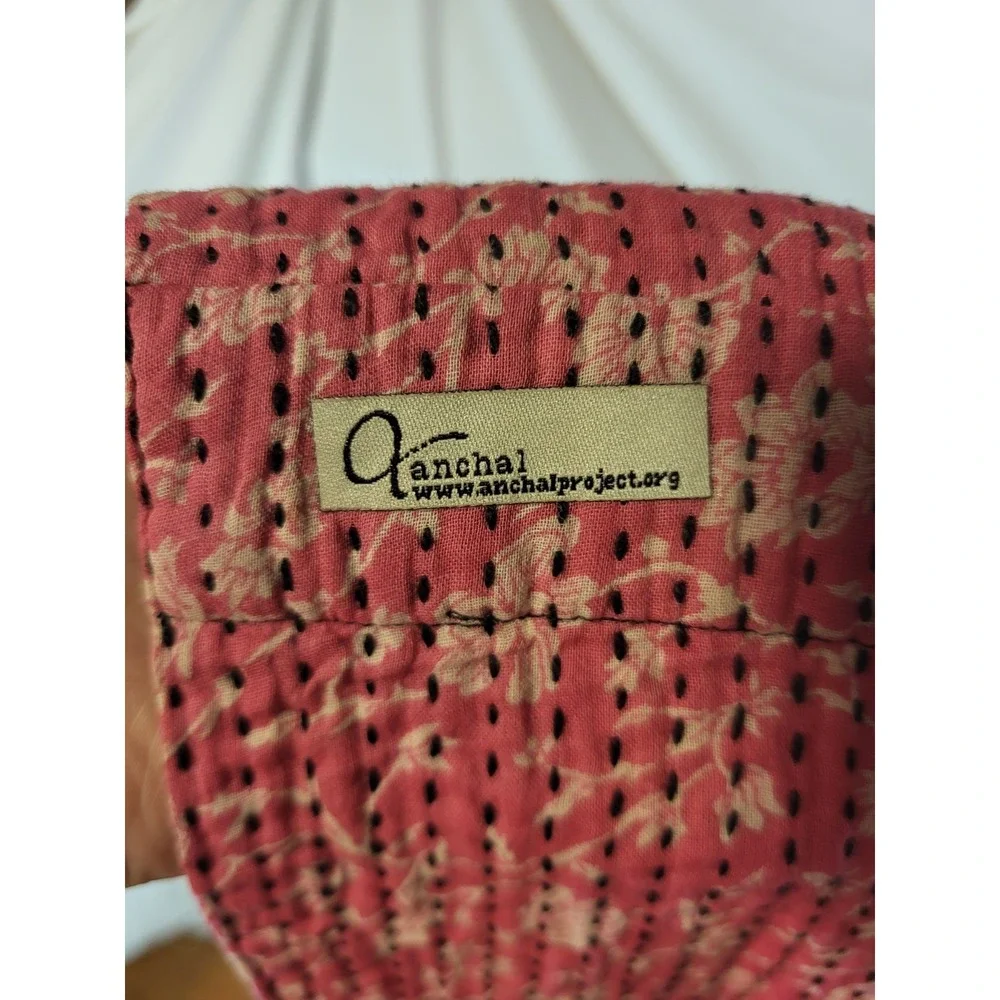 Anchal Project Cotton Reversible Infinity Scarf Pink Floral
